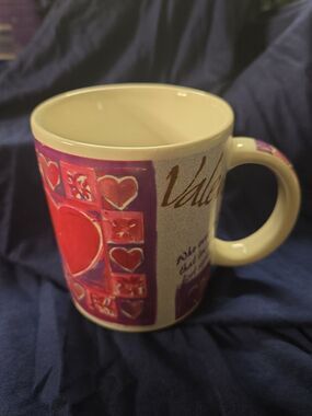 Valentines Day Coffee Mug 12oz Her Him Romantic Heart Print Avante Garde Gift
